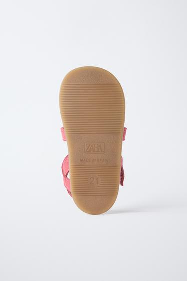 SANDALES STYLE PLAGE EN CUIR - Rose de Zara - Image 6