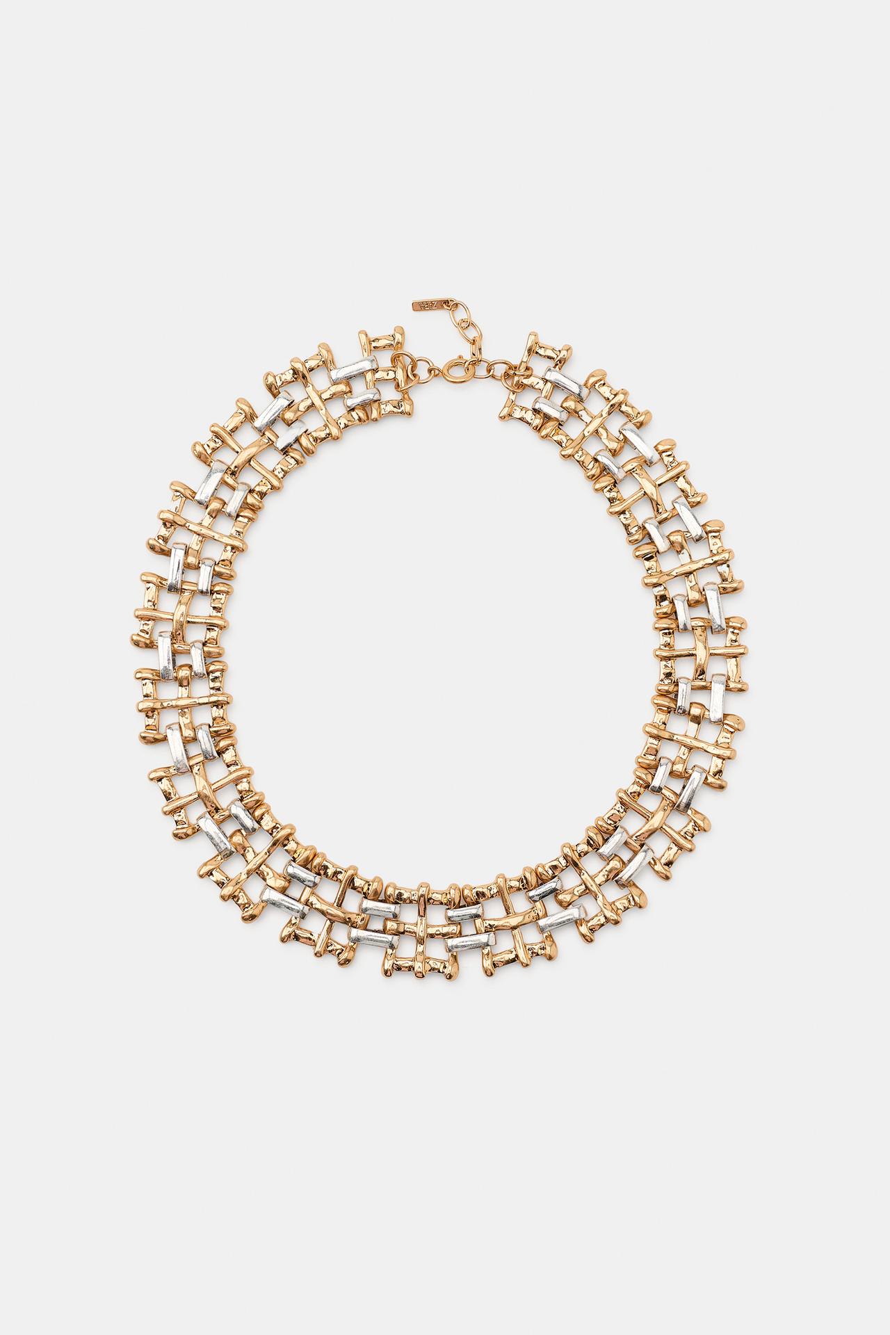 COMBINED CHAIN NECKLACE — Gold / Silver