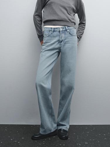 Zara Mid-waist wide-leg jeans - Light blue