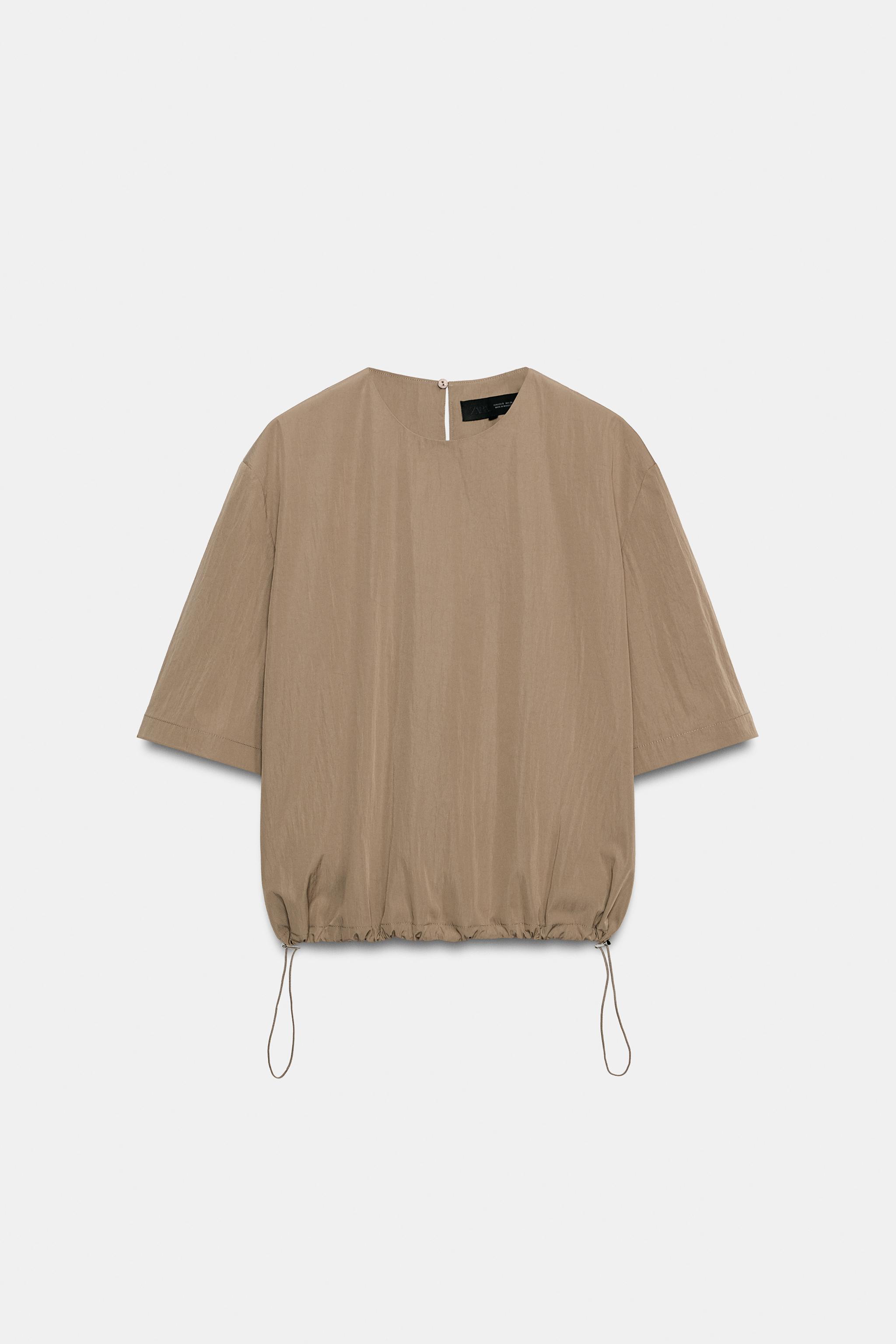 Женские рубашки Zara ZW COLLECTION SHORT SLEEVE TOP — фото 8