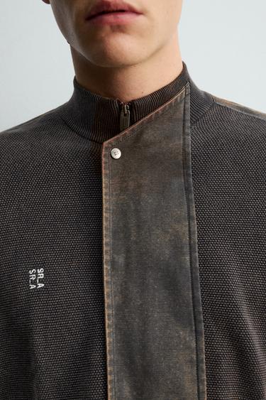 WASHED KNITTED CARDIGAN WITH STRIPES X SR_A - Navy blue by Zara - Image 6