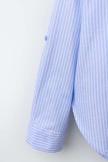 PACK CHEMISE À RAYURES AVEC T-SHIRT EN CÔTELÉ ET COL EN CONTRASTE - Bleu de Zara - Image 5