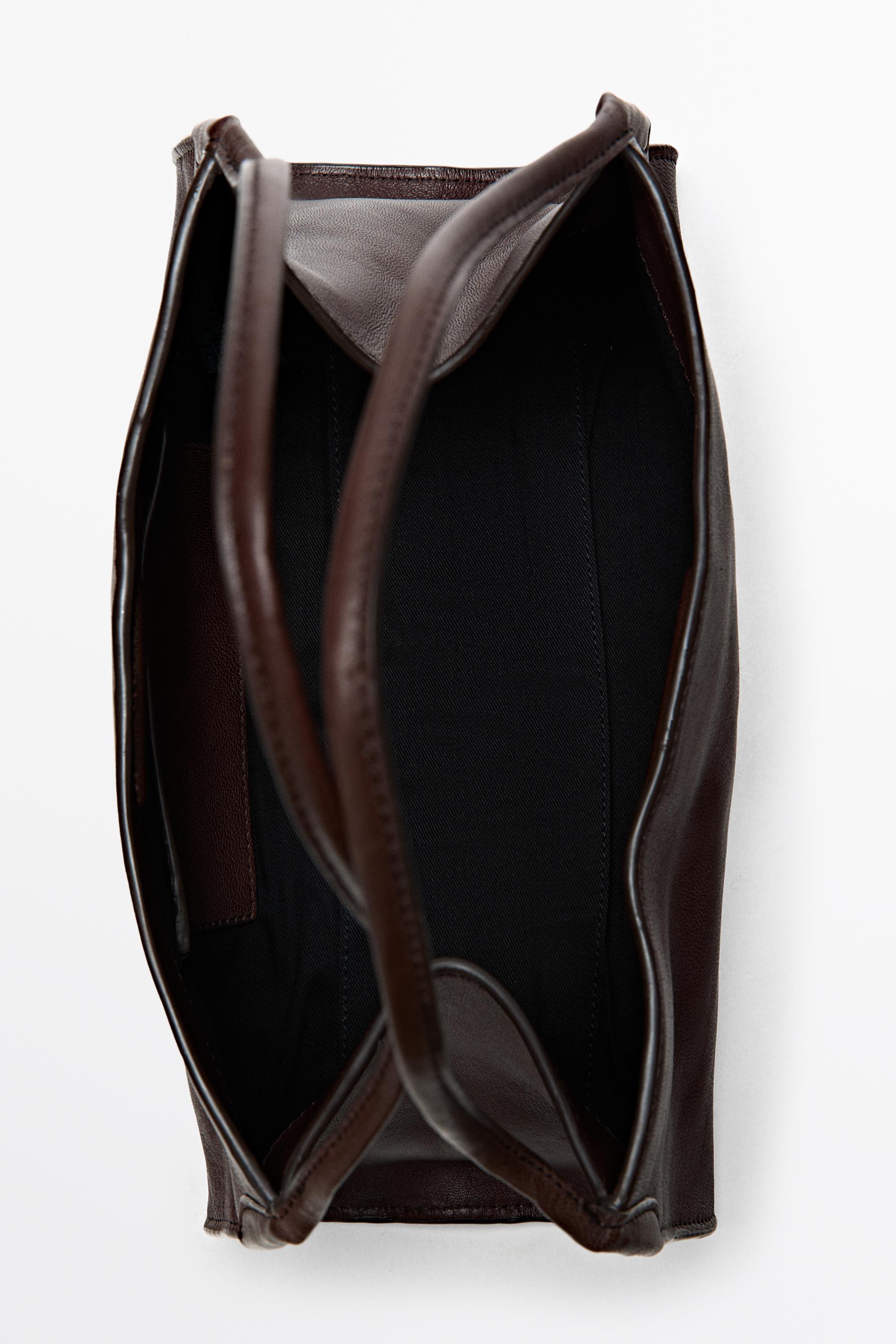 Sac cartable en cuir nappa