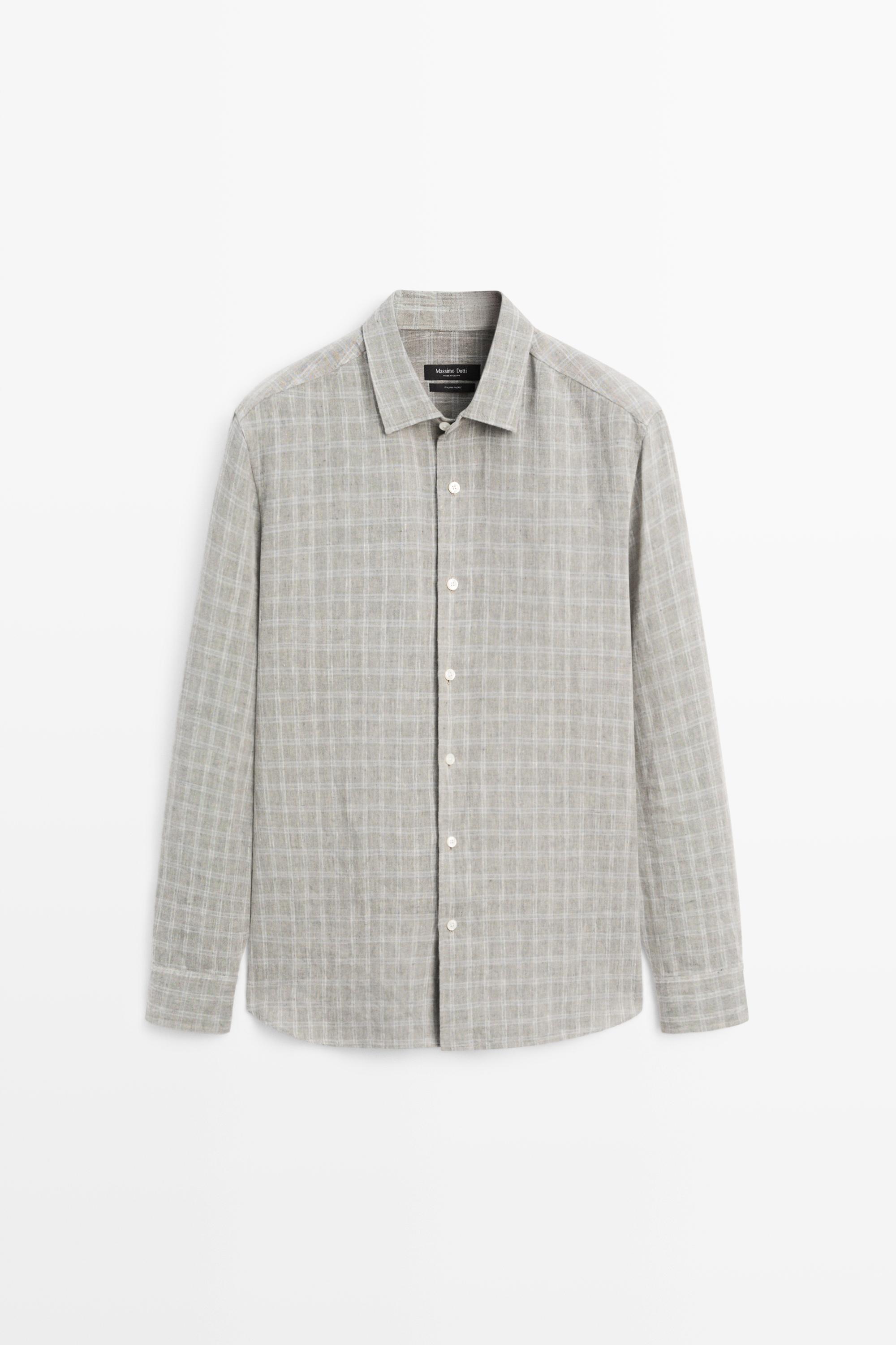 100% linen check shirt