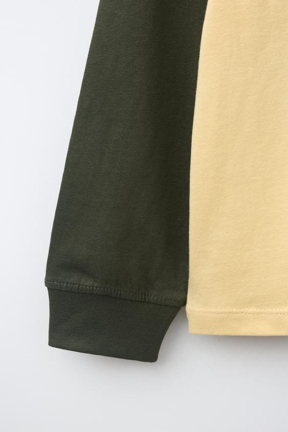 T-SHIRT COLOR BLOCK À IMPRIMÉ - Jaune clair de Zara - Image 3