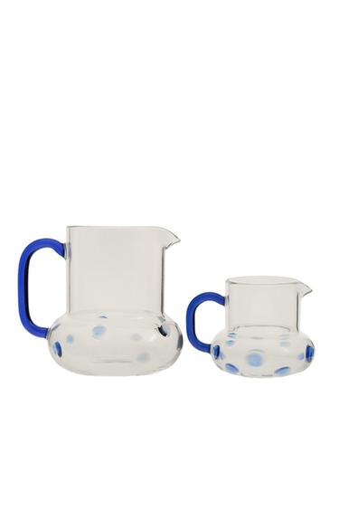 KARAFFE AUS BOROSILIKATGLAS MIT BLASEN - Blau von Zara