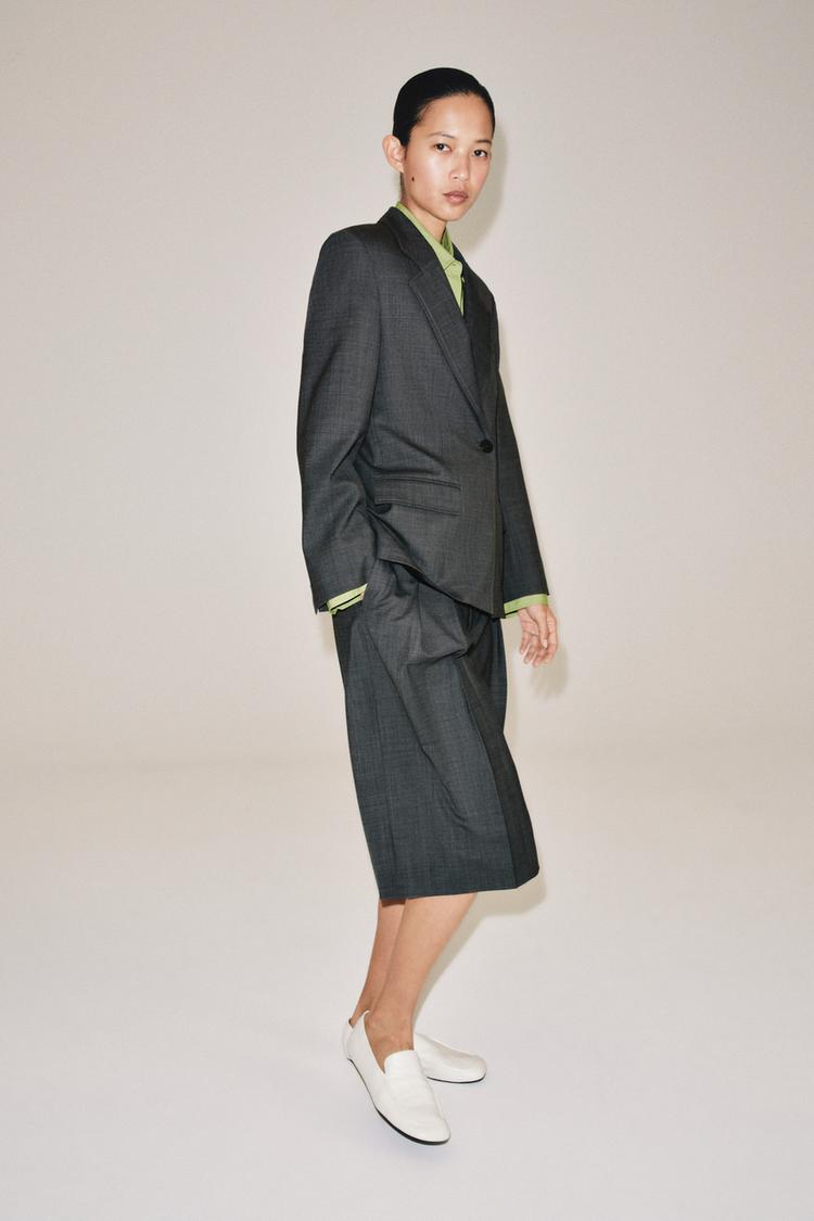 Blazer recto de mezcla de lana de la colección ZW 5