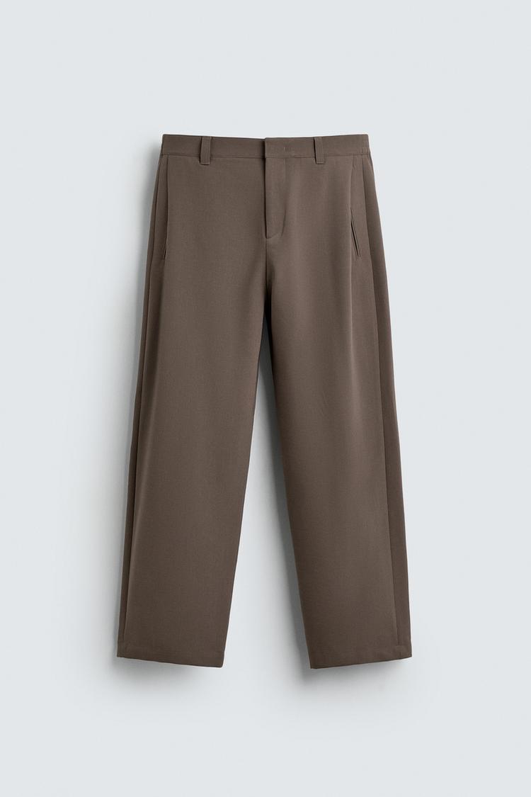 ZARA PLEATED RELAXED FIT TROUSERS