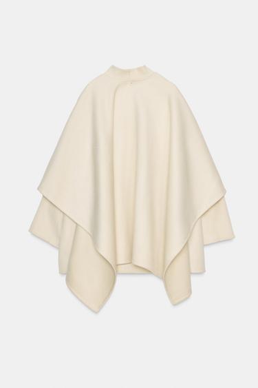 MANTEAU CAPE AVEC LAINE ZW COLLECTION - Écru de Zara - Image 5