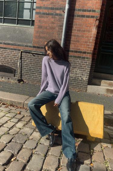 PULL EN MAILLE FINITIONS CONTRASTÉES - Lilas de Zara - Image 1