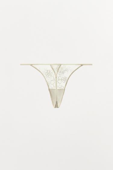 TANGA DENTELLE ÉDITION LIMITÉE - écru-blanc de Zara - Image 3
