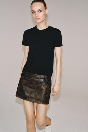 ФУТБОЛКА ИЗ ХЛОПКА ФЛАМЕ — ЧЕРНЫЙ от Zara