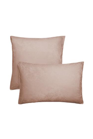 MARBLE JACQUARD SATEEN PILLOWCASE - Light pink by Zara
