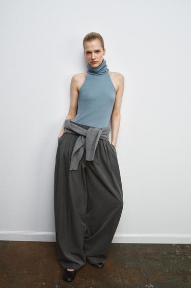 HIGH NECK SLEEVELESS TOP - Light blue by Zara - Image 2