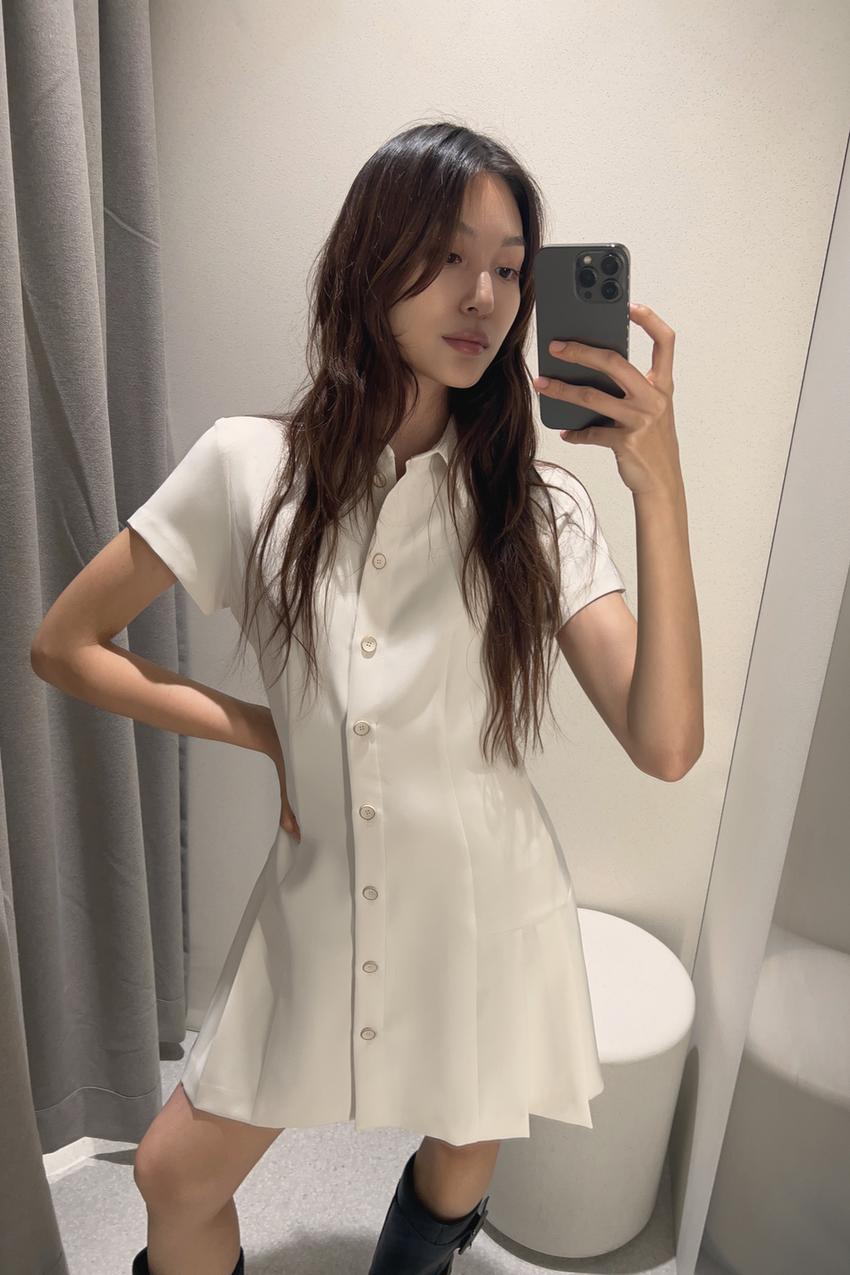 襟付きミニワンピース - エクリュ | ZARA Japan / 日本 