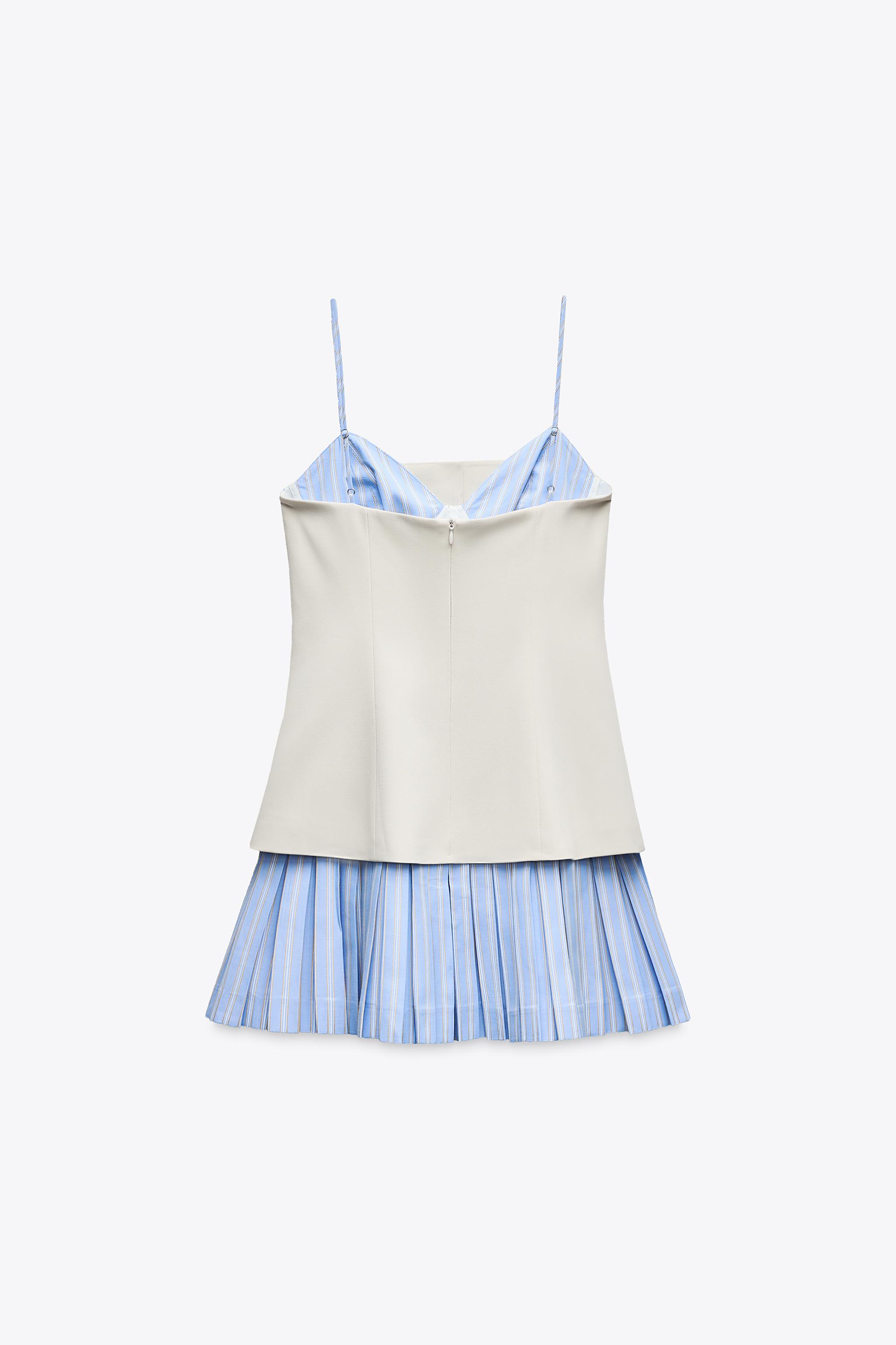 コンビポプリンショートワンピース - グレー | ZARA Japan / 日本