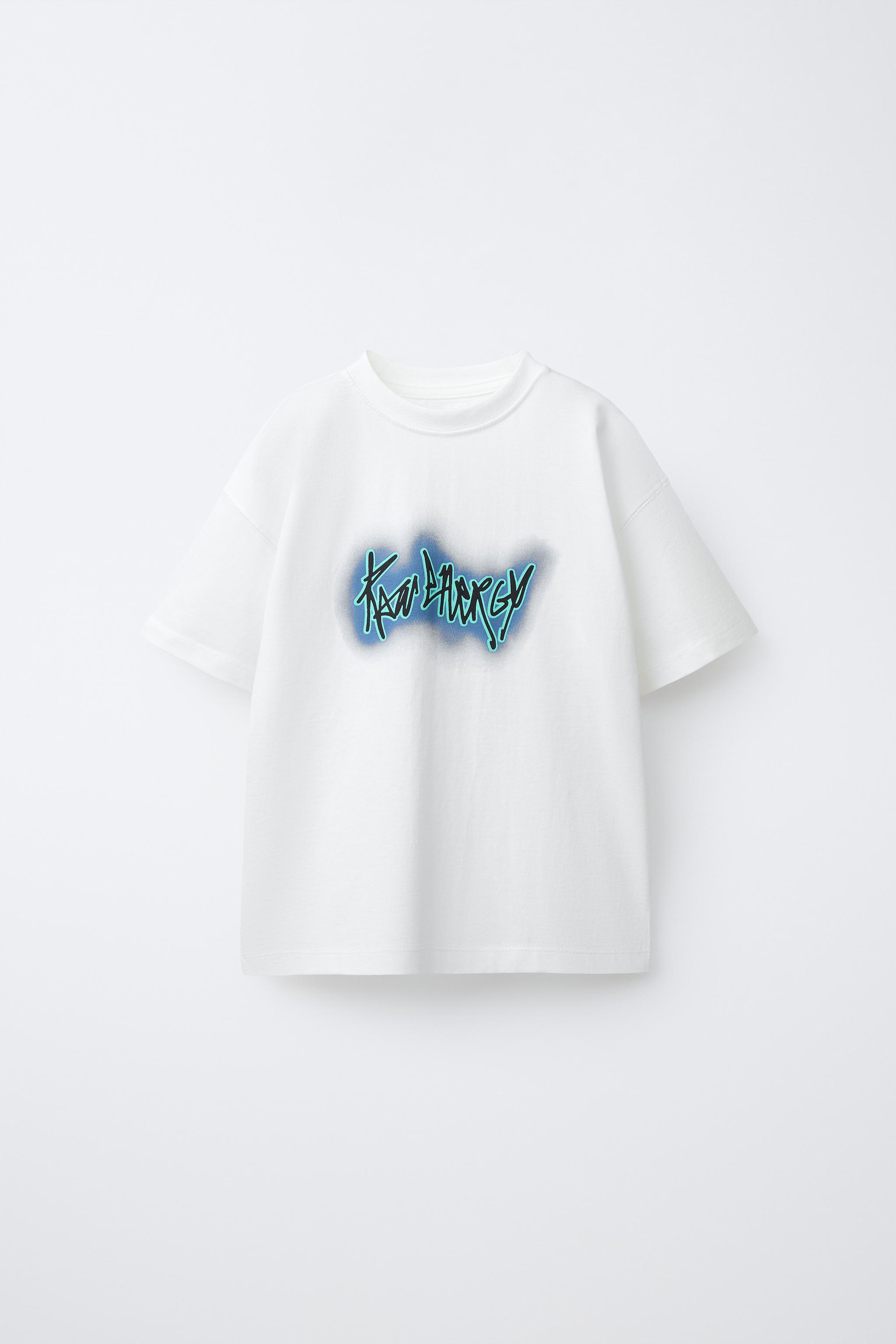 NEON TEXT T-SHIRT - White | ZARA United States