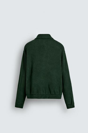 SWEAT SERVIETTE ZIPPÉ - Vert bouteille de Zara - Image 6