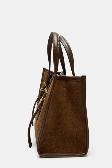 CORDUROY MINI TOTE BAG - Brown by Zara - Image 5