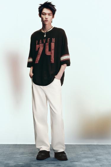 Zara 燈籠版牛仔褲 - 白色