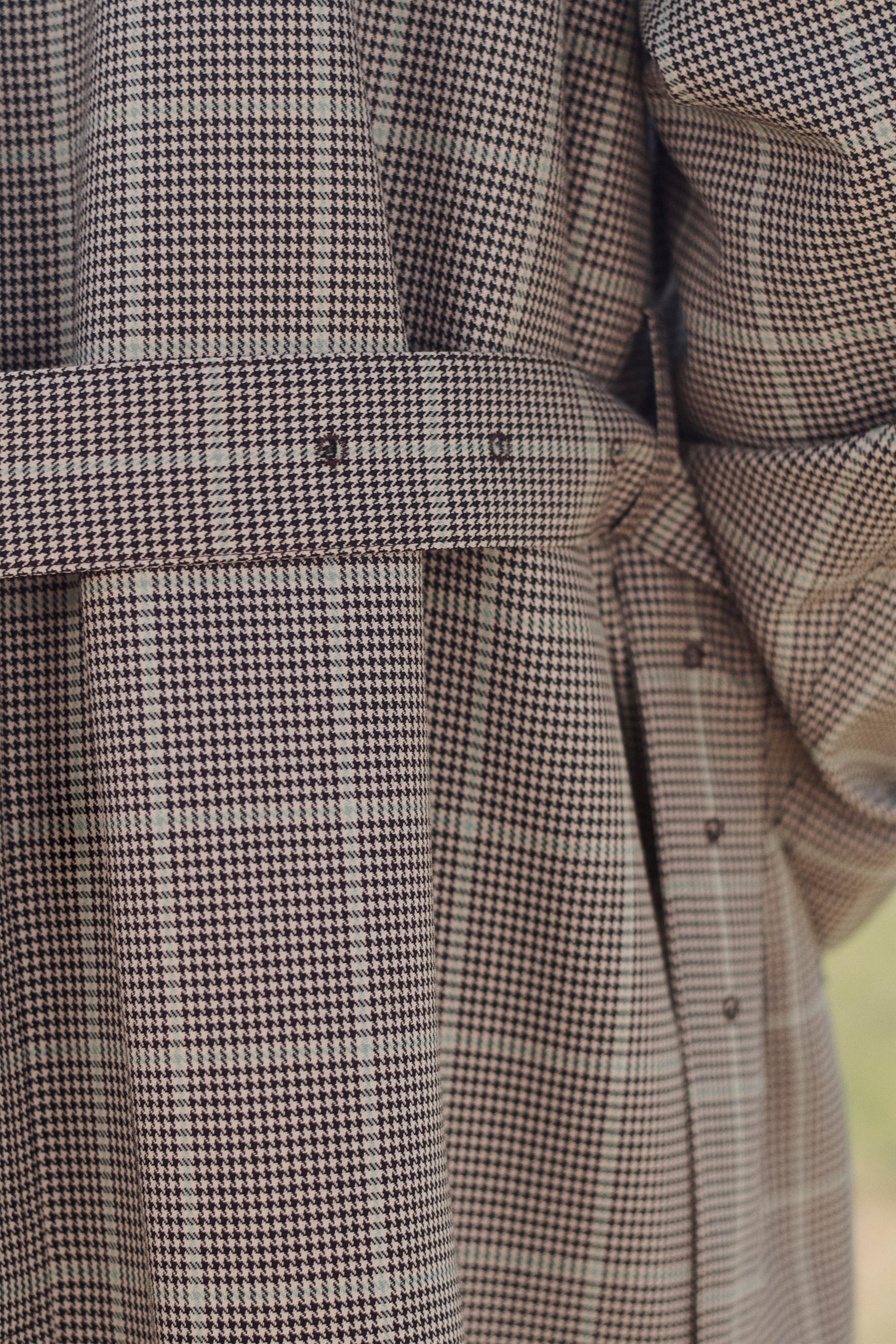 LIMITED EDITION PLAID AND LEATHER TRENCH COAT