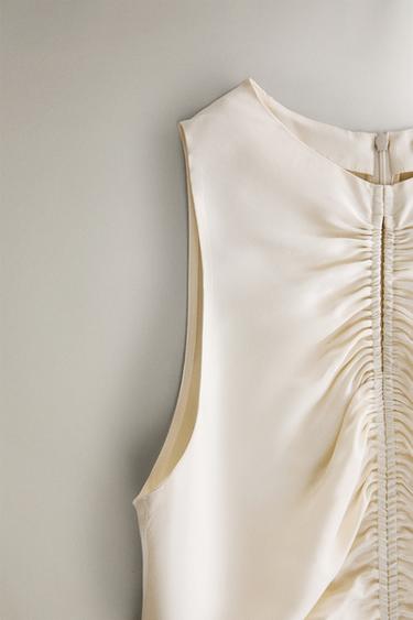 GATHERED SILK NIGHTDRESS - Ecru by Zara - Image 2