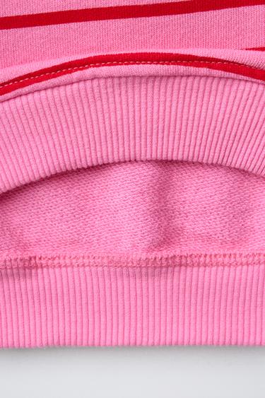 SWEAT À RAYURES ET CŒURS - Rose chewing-gum de Zara - Image 3
