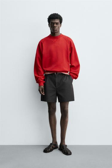 Zara AARON LEVINE X ZARA WASHED CREWNECK SWEATSHIRT - Red