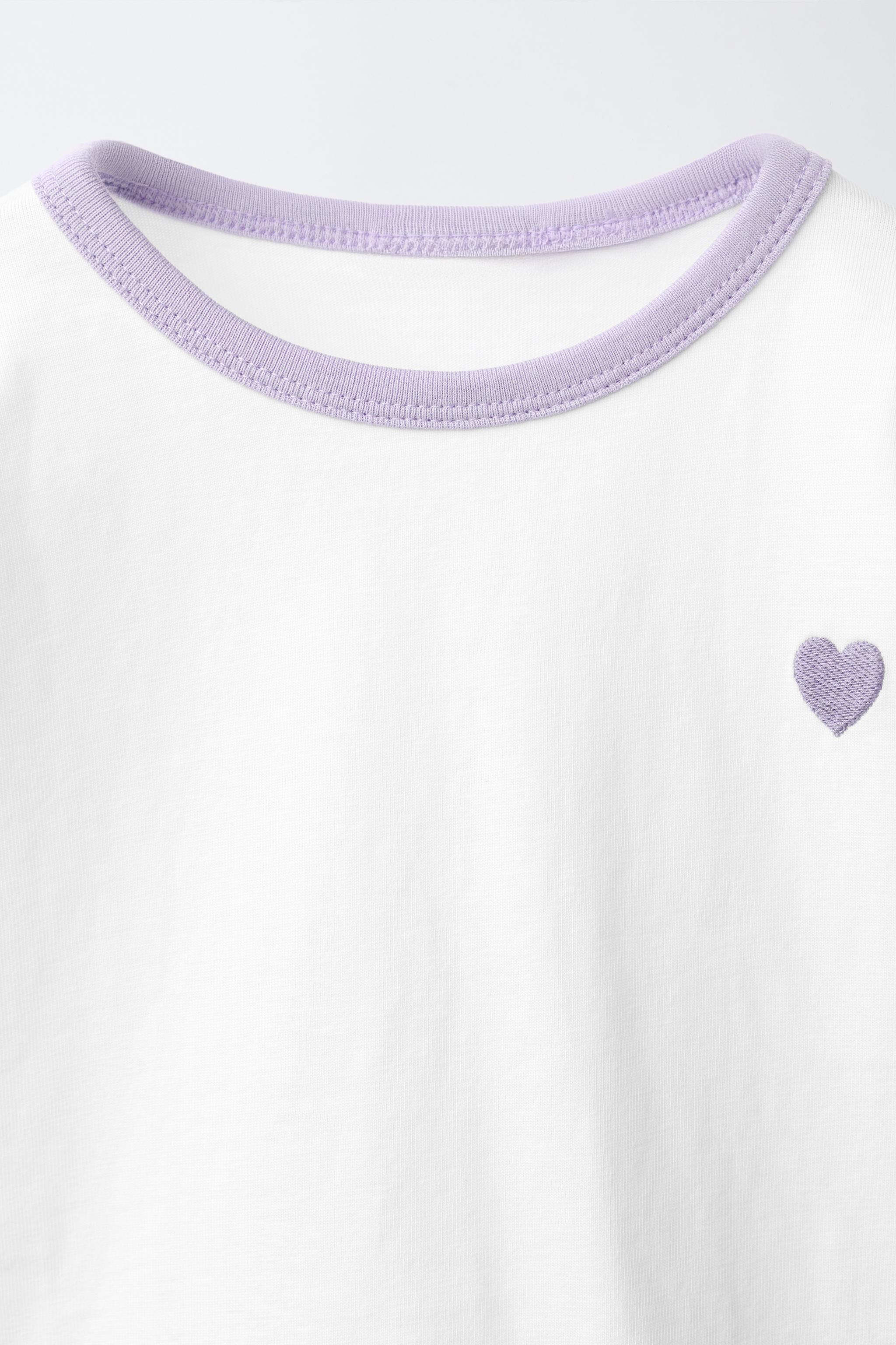 Детские футболки Zara EMBROIDERED CONTRAST T-SHIRT — фото 3