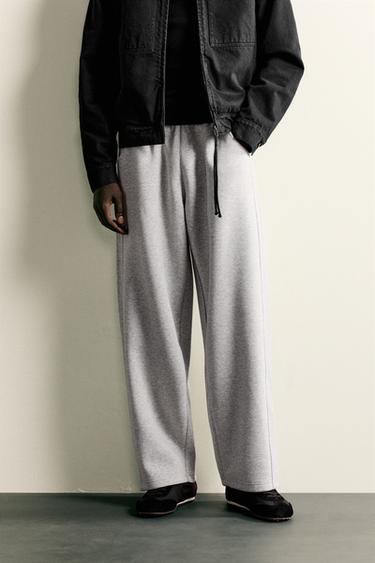 Zara RELAXED FIT JOGGING PANTS - Gray marl