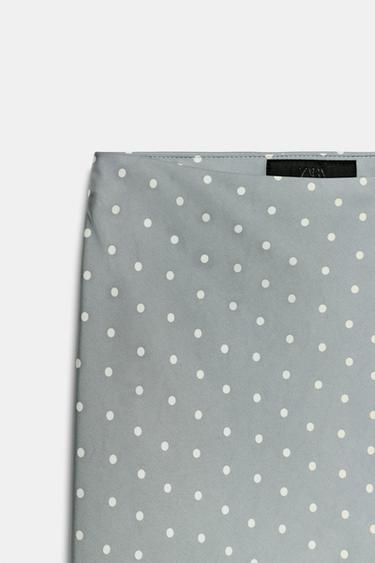 JUPE MI-LONGUE SATINÉE - Bleu / Blanc de Zara - Image 5