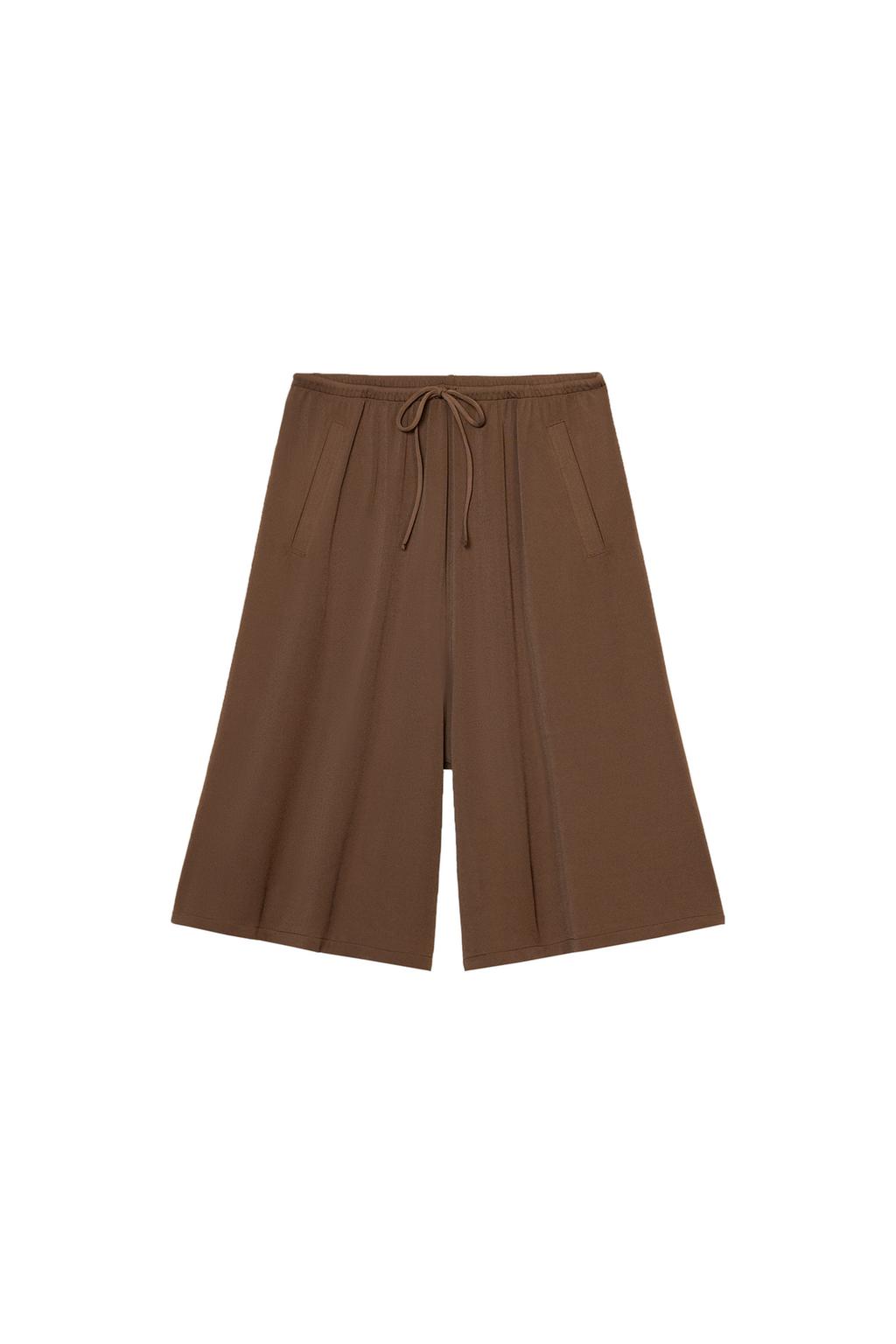 FLOWY WIDE-LEG BERMUDA SHORTS - image 3