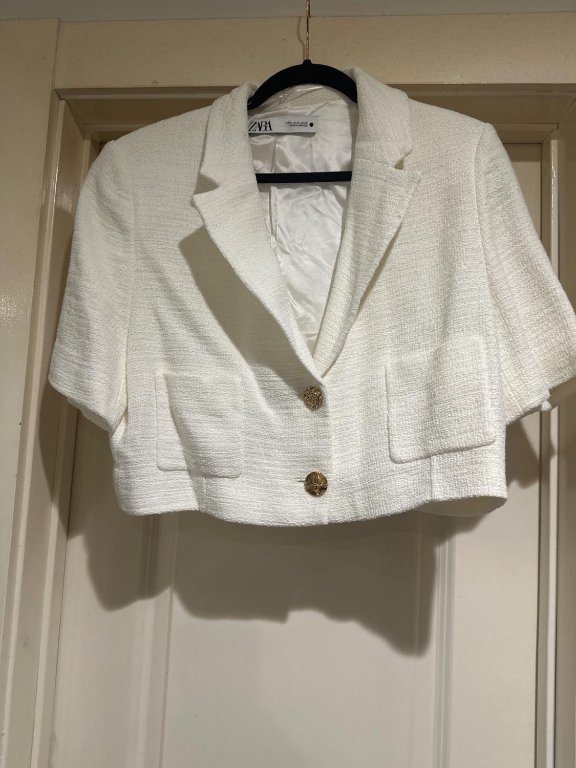 TEXTURED CROP BLAZER