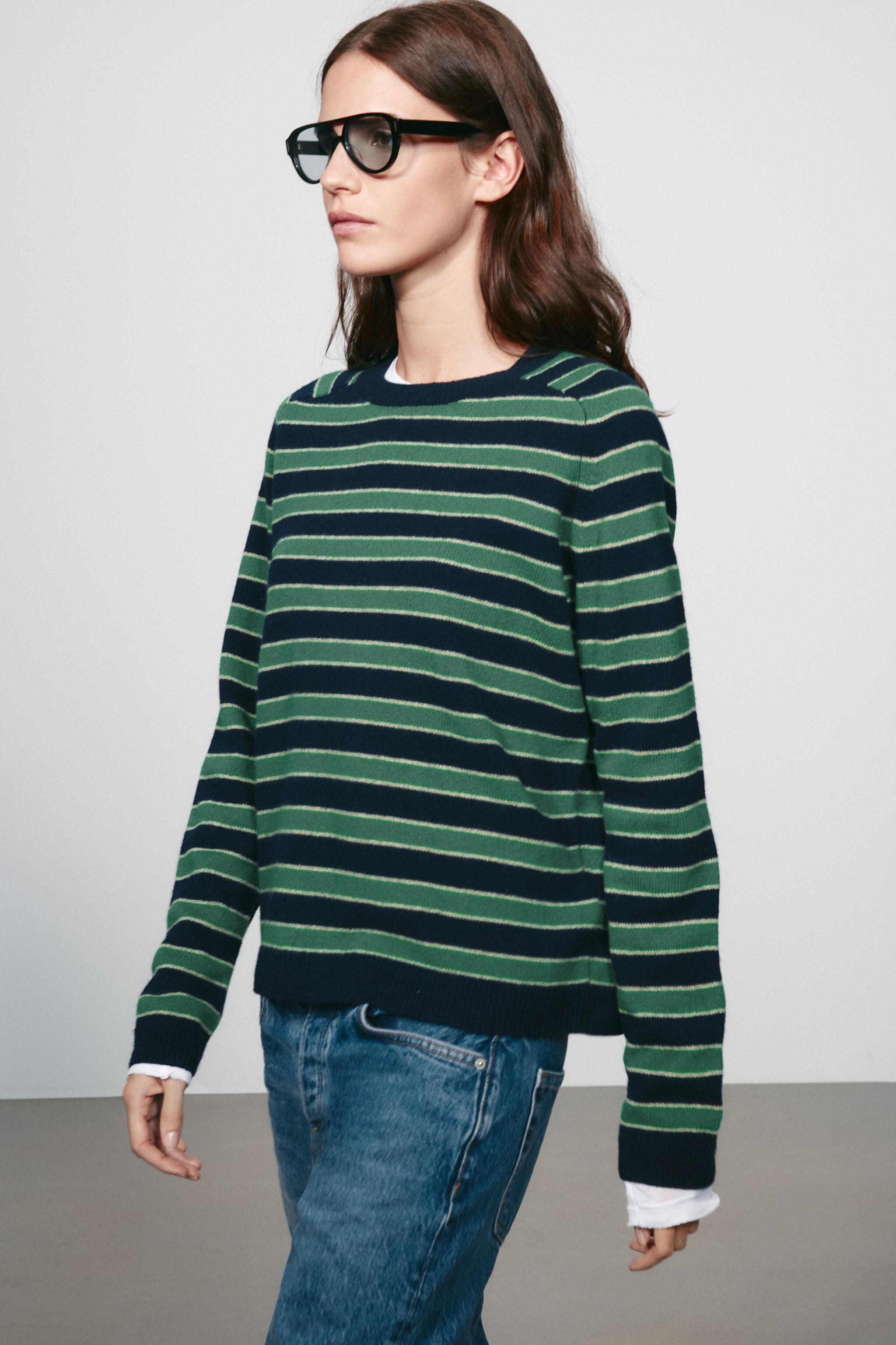 STRIPED 100% WOOL SWEATER