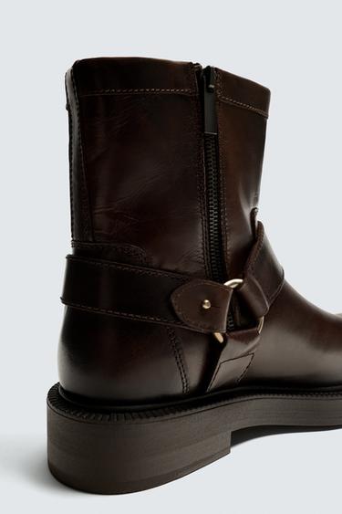 BOTTES EN CUIR À HARNAIS ÉDITION LIMITÉE - Marron de Zara - Image 2