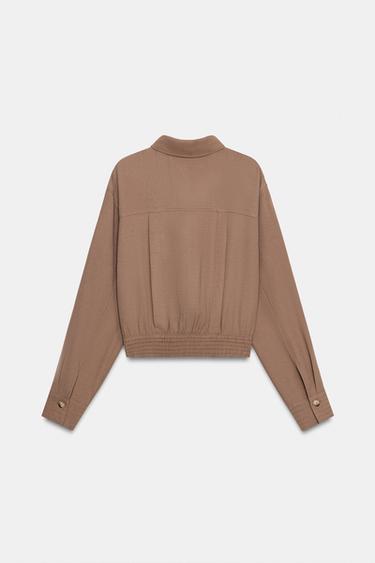 SHORT SHIRT WITH TABS - camel by Zara - Image 6