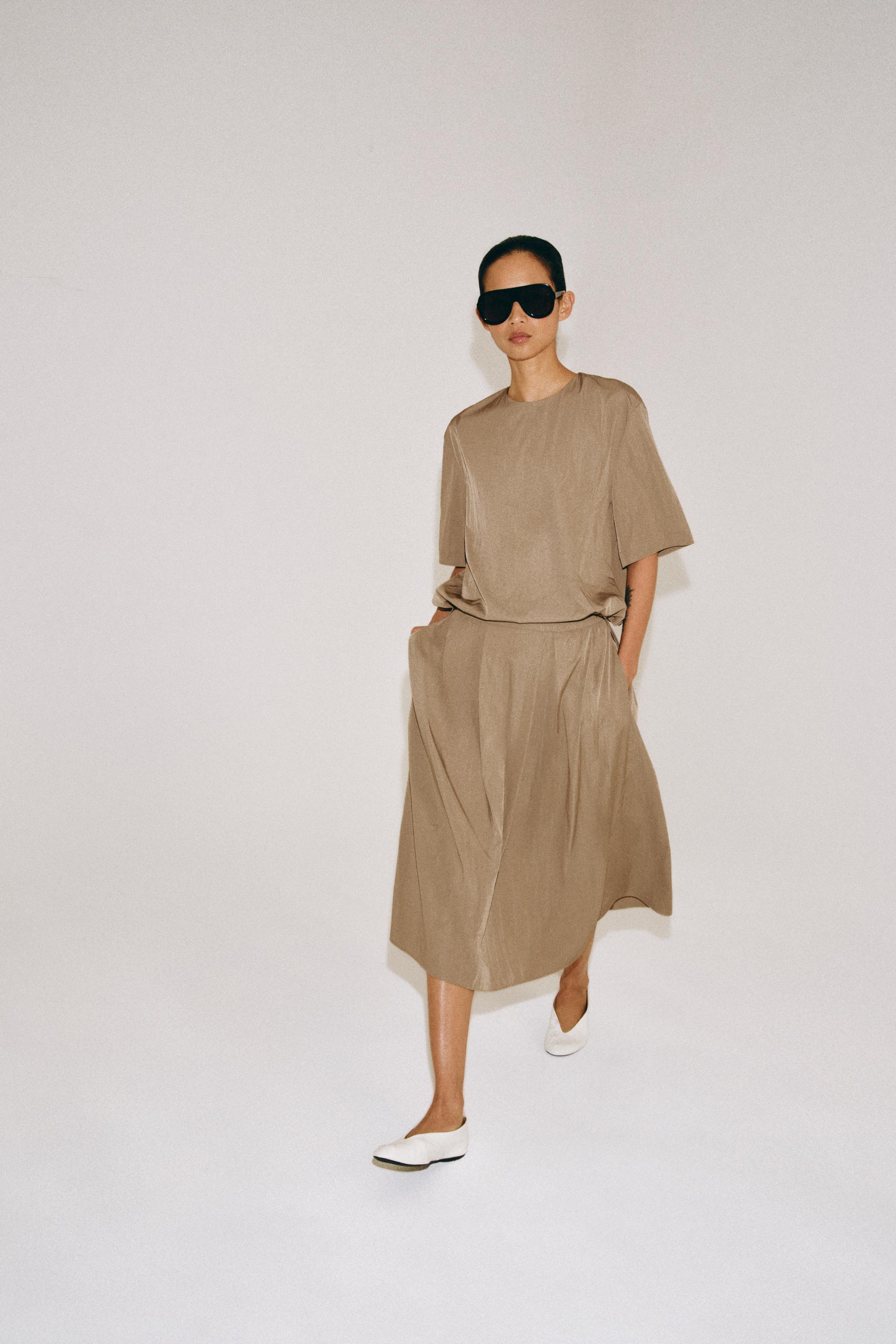 ZW COLLECTION NYLON MIDI SKIRT