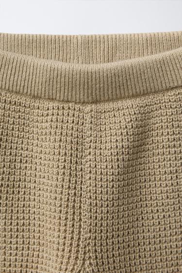 WAFFLE-KNIT TROUSERS WITH POCKET - Greenish by Zara - Image 2