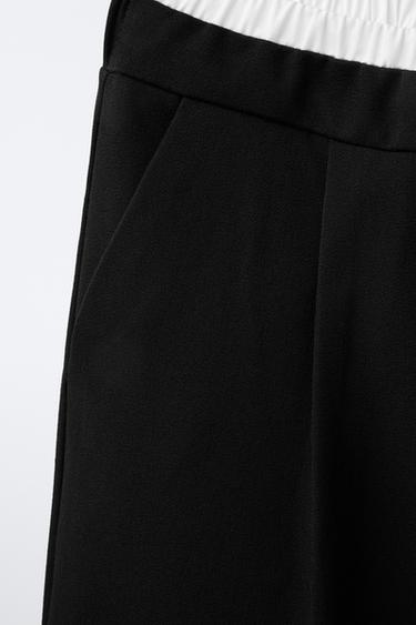 DOUBLE WAISTBAND TROUSERS - Black by Zara - Image 3
