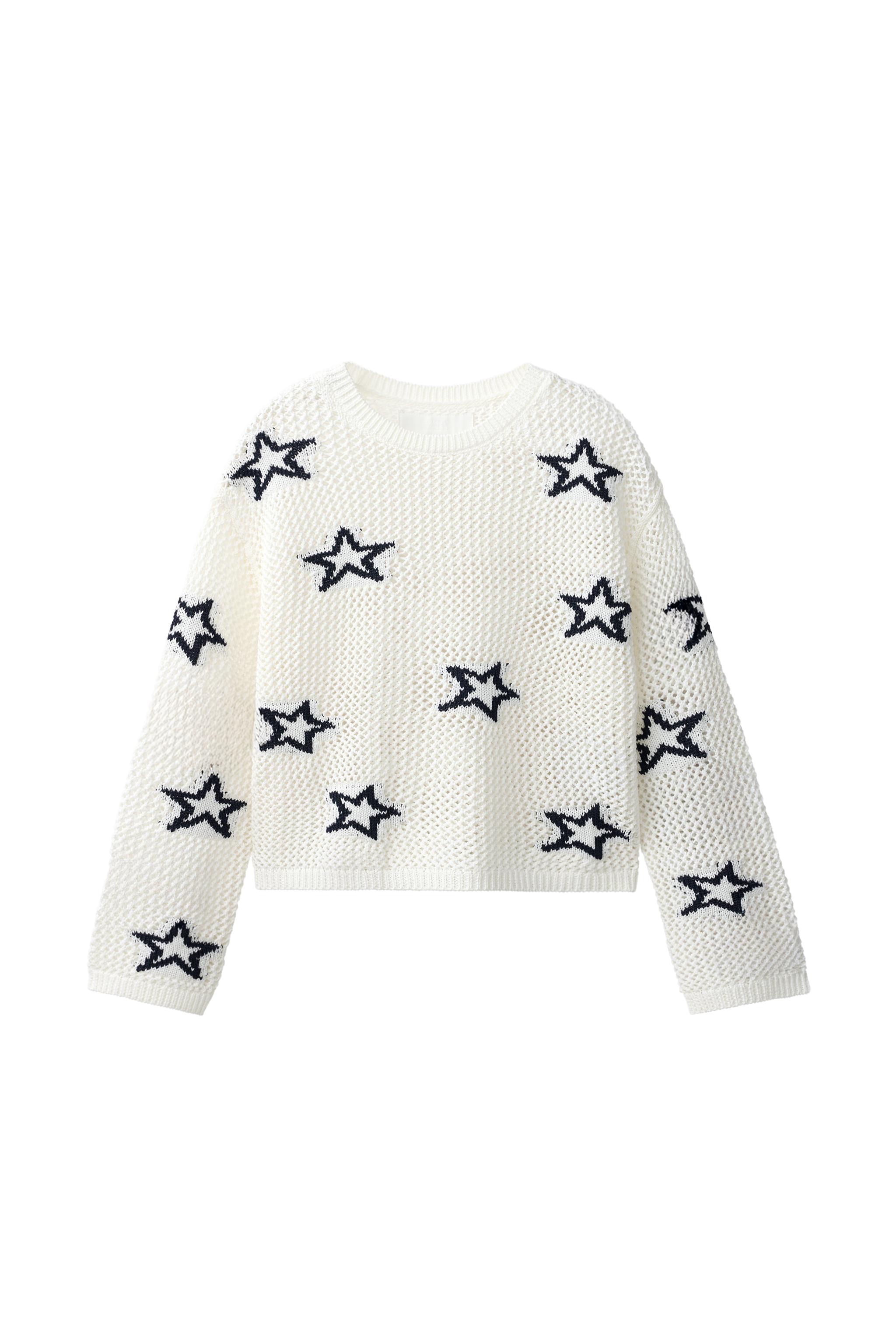 STAR PRINT RED JUMPER - Ecru | ZARA United States