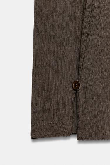 PANTALON TEXTURÉ À FOULARD - Marron de Zara - Image 7