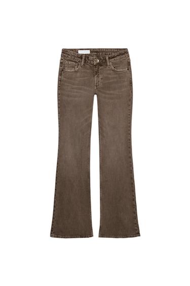 Zara TRF BOOTCUT LOW RISE JEANS - Brown