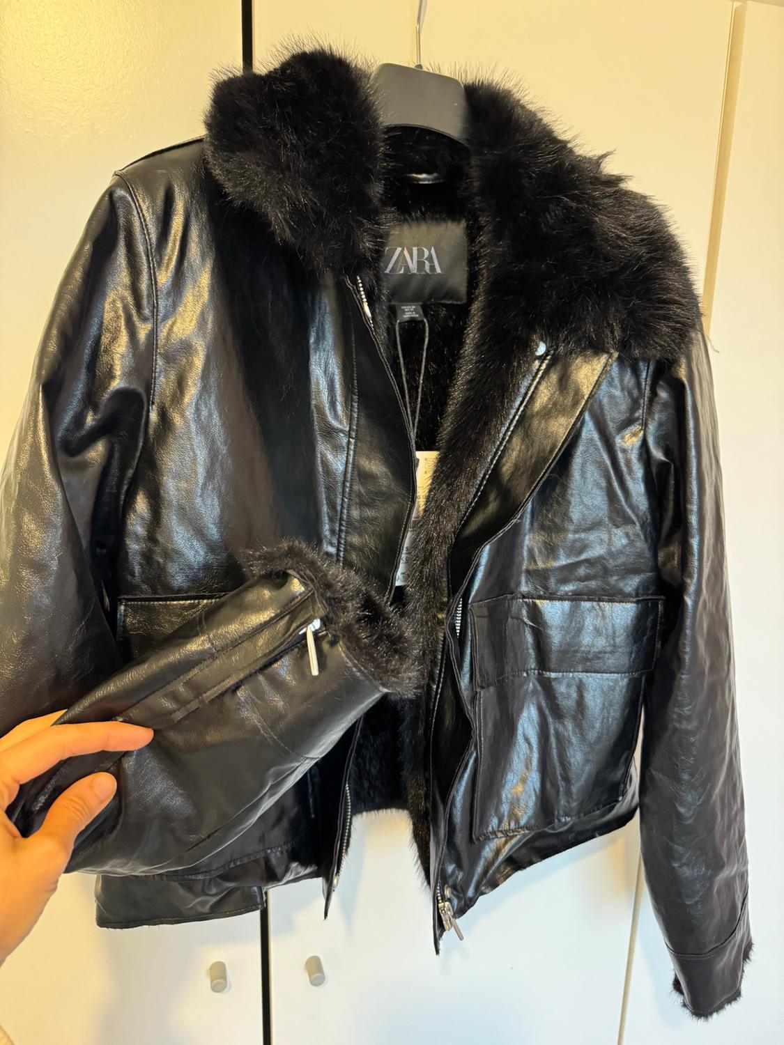 ZW COLLECTION LEATHER EFFECT JACKET - Image 4