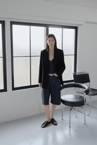 Z1975 ロングデニムバミューダパンツブルーZaraのZ1975 ロングデニムバミューダパンツ - ブルー