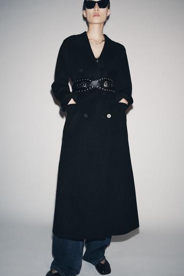 ABRIGO MEZCLA LANA ZW COLLECTION LIMITED EDITION - Negro de Zara