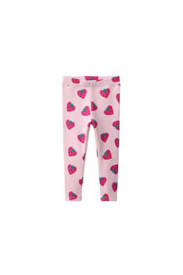 Leggings de fresa con canalé