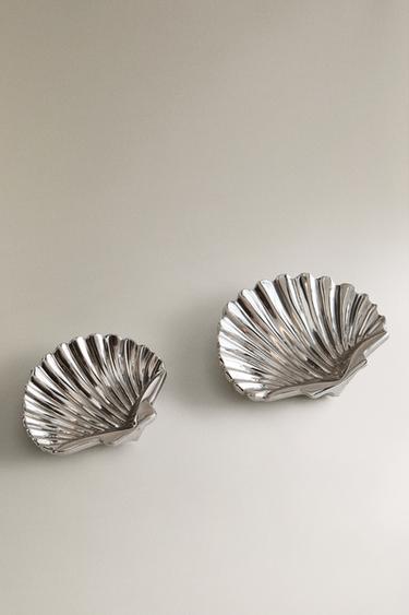 DECORATIVE METAL SHELL TRAY - Silver by Zara - Image 1