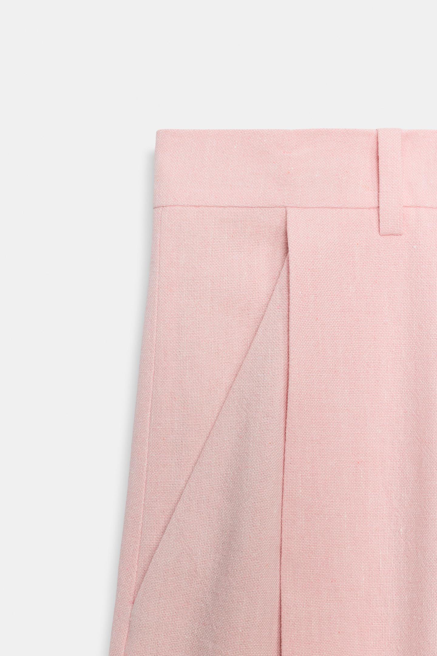 Женские брюки Zara ZW Collection Pleated, цвет: Розовый — фото 7