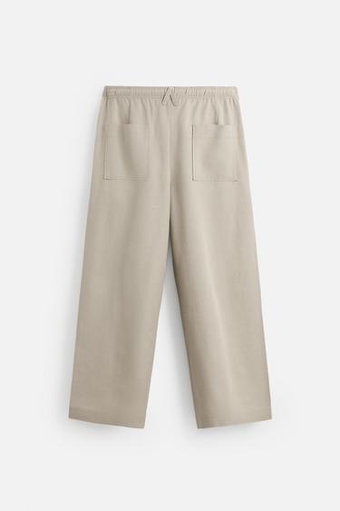 REGULAR FIT JOGGER WAIST TROUSERS - Sand by Zara - Image 6