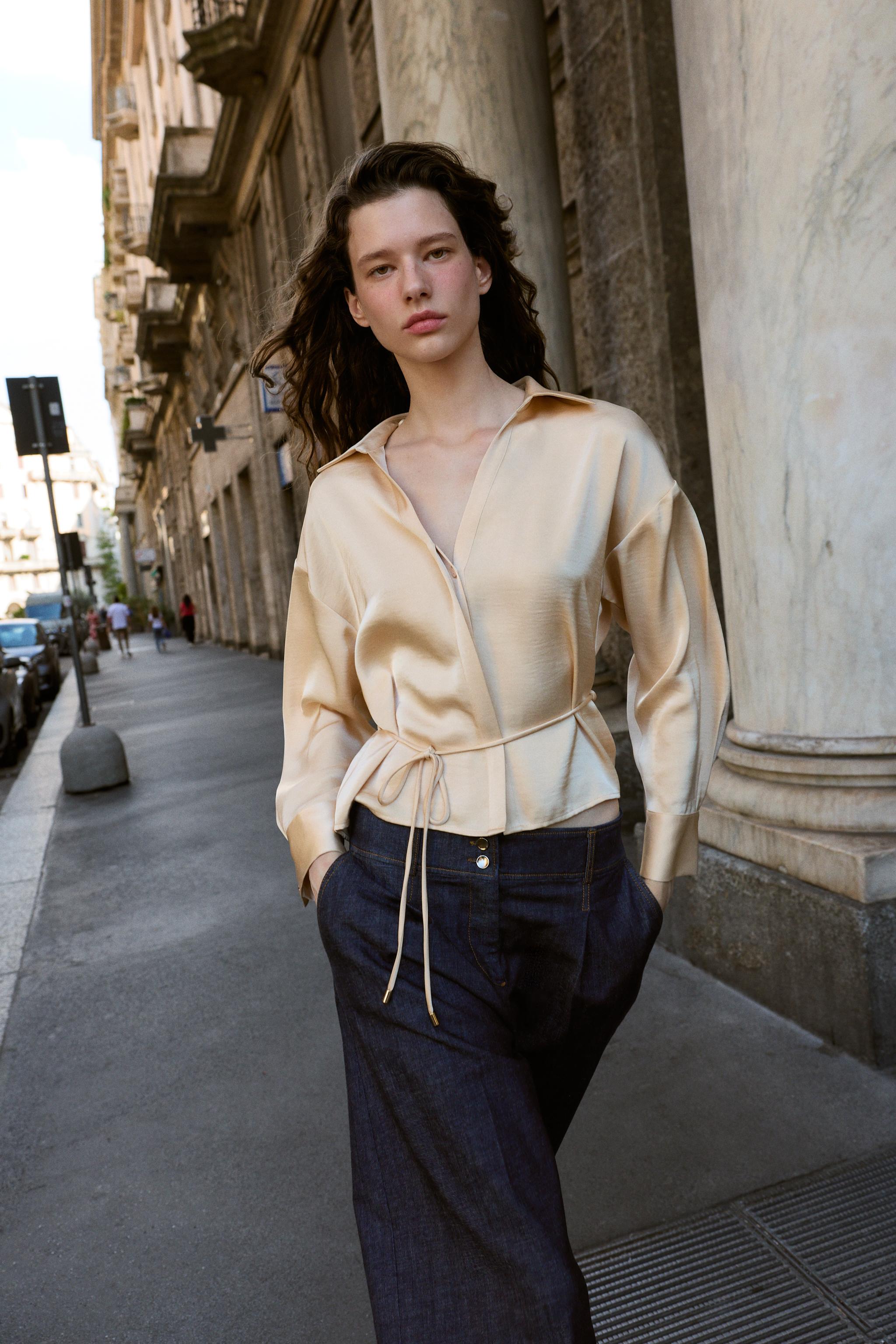 zara ブラウス ZARA - 🌸春先行💐3515◇花柄 刺繍 襟付き シャツ ブラウスの